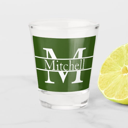 Eenvoudige monogrammen Naam Gepersonaliseerd Shot Glas (Voorkant)