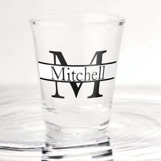 Eenvoudige monogrammen Naam Gepersonaliseerd Shot Glas