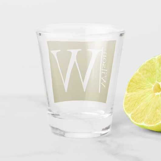 Eenvoudige monogrammen Naam Gepersonaliseerd Shot Glas (Achterkant)