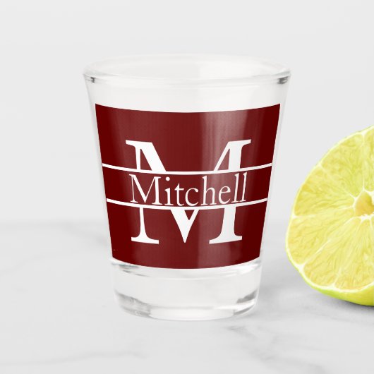 Eenvoudige monogrammen Naam Gepersonaliseerd Shot Glas (Voorkant)