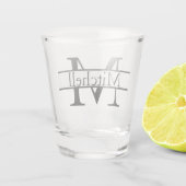 Eenvoudige monogrammen Naam Gepersonaliseerd Shot Glas (Achterkant)