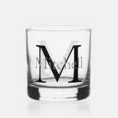 Eenvoudige monogrammen Naam Gepersonaliseerd Whisky Glas (Voorkant)