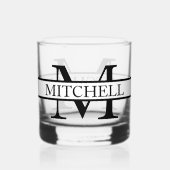 Eenvoudige monogrammen Naam Gepersonaliseerd Whisky Glas (Voorkant)