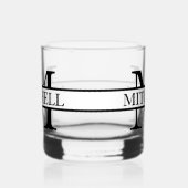 Eenvoudige monogrammen Naam Gepersonaliseerd Whisky Glas (Rechts)