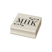 Eenvoudige Monogrammet Initialen met Krullen Rubberstempel (Stempel)