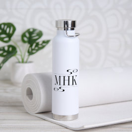 Eenvoudige Monogrammet Initialen met Krullen Waterfles