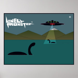 Eenvoudige monsters en ufo poster
