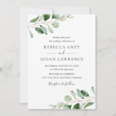 Eenvoudige Moody Eucalyptus Greenery Wedding Kaart (Voorkant)