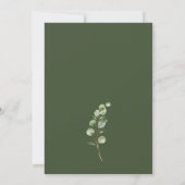 Eenvoudige Moody Eucalyptus Greenery Wedding Kaart (Achterkant)