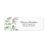 Eenvoudige Mooie Aquarel Eucalyptus Begroeiing Etiket (Voorkant)