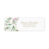 Eenvoudige Mooie Aquarel Eucalyptus Groene La Etiket (Voorkant)