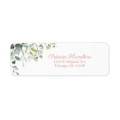 Eenvoudige Mooie Aquarel Eucalyptus Groenelementen Etiket (Voorkant)