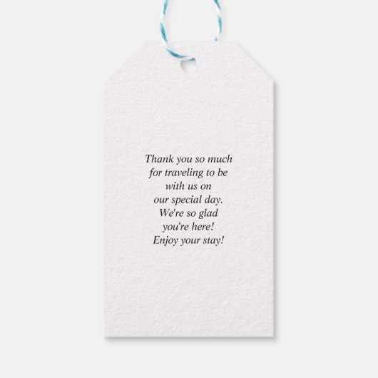 Eenvoudige mooie hart script bruiloft dank u cadeaulabel (Achterkant)