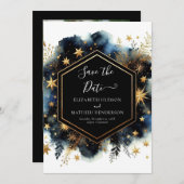 Eenvoudige mooie hemelse bruiloft save the date (Voorkant / Achterkant)