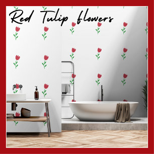 Eenvoudige mooie rode tulp bloemen behang