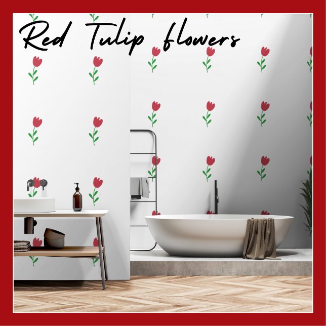 Eenvoudige mooie rode tulp bloemen behang (Creator heeft geüpload)