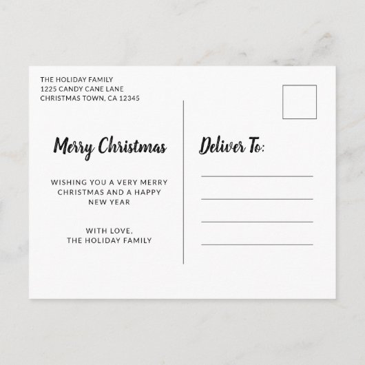 Eenvoudige Mooie Sneeuwvlokken Moderne Kerst Feestdagenkaart (Achterkant)