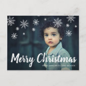 Eenvoudige Mooie Sneeuwvlokken Moderne Kerst Feestdagenkaart (Voorkant)