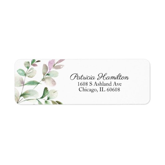 Eenvoudige mooie Waterverf Eucalyptus Greenery Etiket (Voorkant)