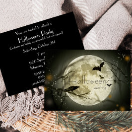 Eenvoudige Moon Halloween Party Adult Invitations Kaart