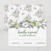 Eenvoudige Morning Glory Waterverf Handfasting RSVP Kaartje (Voorkant / Achterkant)