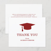Eenvoudige Mortar Board Budget Afstuderen Dank u (Voorkant / Achterkant)