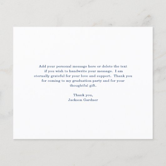 Eenvoudige Mortar Board Budget Afstuderen Dank u (Achterkant)