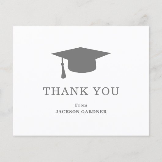 Eenvoudige Mortar Board Budget Afstuderen Dank u (Voorkant)