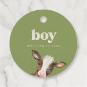 Eenvoudige Moss Green Moo-ving in Soon Bedankjes Labels (Achterkant)
