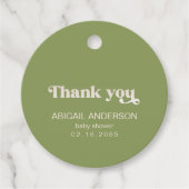 Eenvoudige Moss Green Moo-ving in Soon Bedankjes Labels (Voorkant)