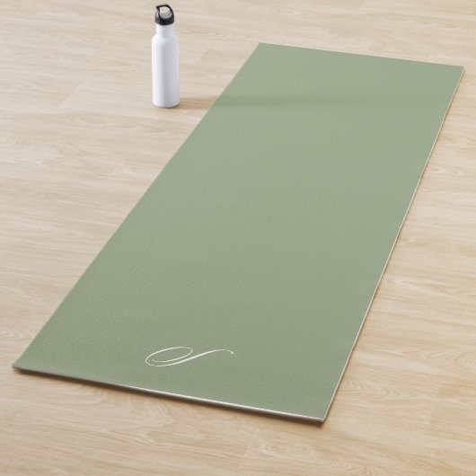 Eenvoudige Moss Green neutrale minimalistische oef Yogamat (In situ)