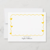 Eenvoudige mosterd golvende rand hart briefpapier notitiekaartje (Voorkant)