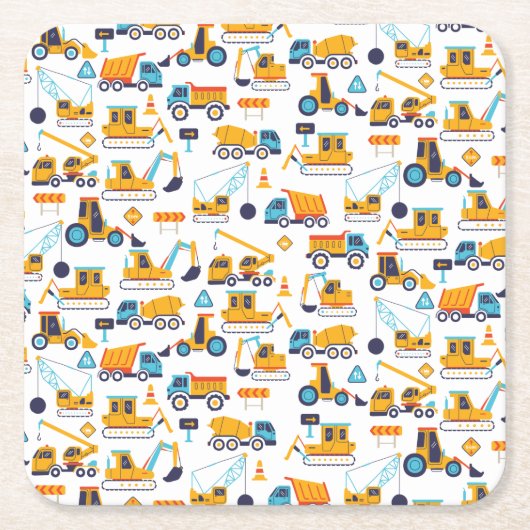 Eenvoudige motorconstructie van vrachtwagens kartonnen onderzetters (Voorkant)