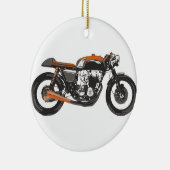 Eenvoudige motorfiets - Cafe Racer 750 Tekening Keramisch Ornament (Rechts)