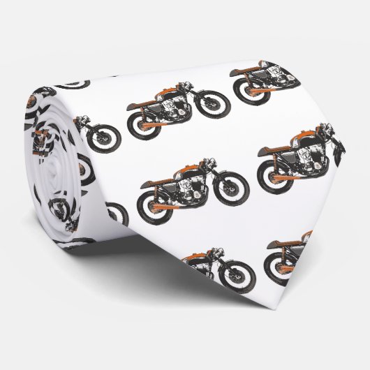 Eenvoudige motorfiets - Cafe Racer 750 Tekening Stropdas (Opgerold)