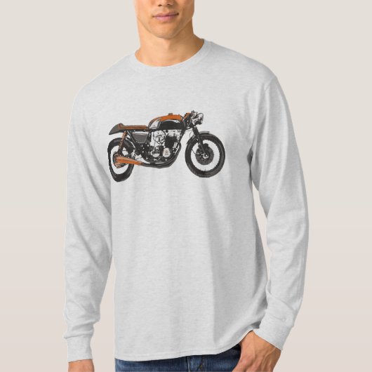 Eenvoudige motorfiets - Cafe Racer Tekening T-shirt (Voorkant)