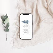 Eenvoudige Mountain Pine Tree Winter bruiloft Kaart