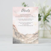 Eenvoudige Mountain Pink Waterverf bruiloft Informatiekaartje (Staand voorkant)
