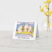 Eenvoudige Mountain Scene Blank Wenskaart Kaart (Gele Bloem)
