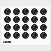 Eenvoudige mousserende sterren Zilver Glitter Hart Ronde Sticker (Vel)