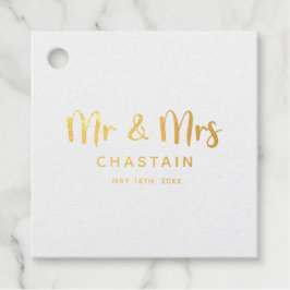 Eenvoudige Mr & Mrs | Bruiloft Monogram Bedankjes Labels