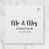 Eenvoudige Mr & Mrs | Bruiloft Monogram Bedankjes Labels (Achterkant)