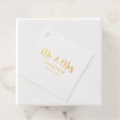 Eenvoudige Mr & Mrs | Bruiloft Monogram Bedankjes Labels (Met doos)