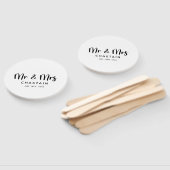 Eenvoudige Mr & Mrs | Bruiloft Monogram Handwaaier (Niet-gemonteerd)