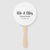 Eenvoudige Mr & Mrs | Bruiloft Monogram Handwaaier (Voorkant)