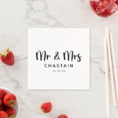 Eenvoudige Mr & Mrs | Bruiloft Monogram Servet (Insitu)