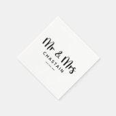 Eenvoudige Mr & Mrs | Bruiloft Monogram Servet (Hoek)