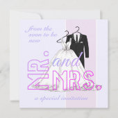 Eenvoudige Mr. & Mrs. Trouw Uitnodiging (Voorkant)