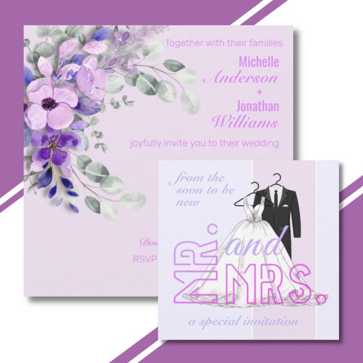 Eenvoudige Mr. & Mrs. Trouw Uitnodiging