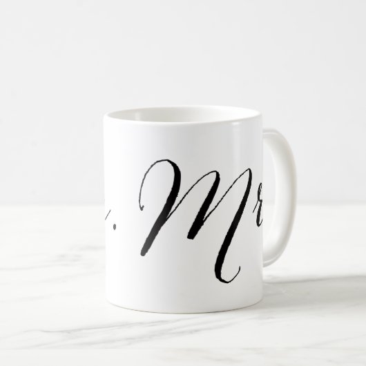 Eenvoudige Mr. Script Stijlvolle moderne bruidewed Koffiemok (Voorkant rechts)
